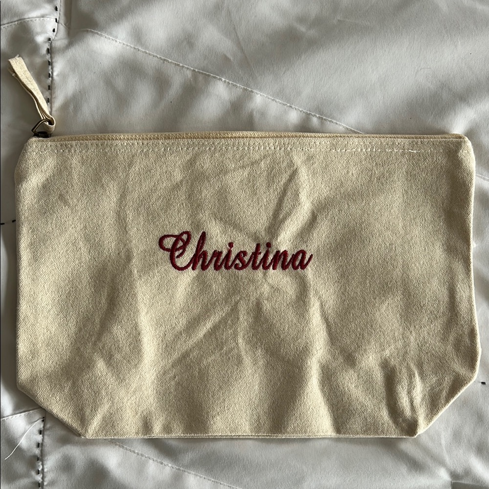 Cream Canvas Pouch